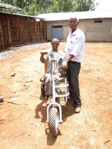 A man disabled by Polio who lives in Ethiopia, was found along the road by a Soddo Christian Hospital worker and was brought to the hospital to get a trike.